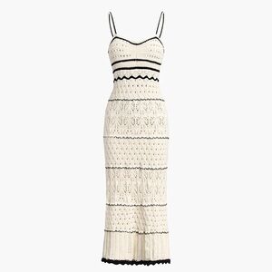 Black & white crochet dress, S